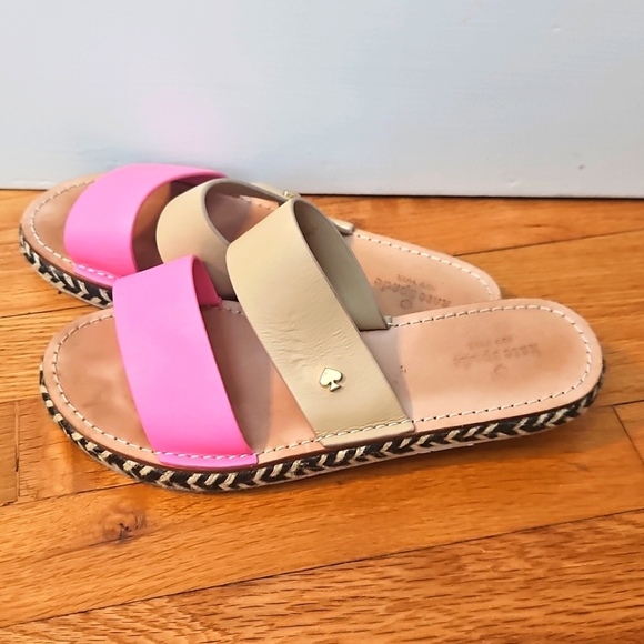 Kate Spade Idreena Double Band Espadrille Sandal Tan Pink 8 - Picture 2 of 6